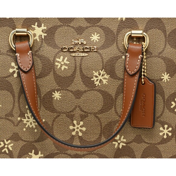 COACH ALICE Satchel Crossbody Signature Canvas Snowflake Print CF378 NWT $378 - Picture 8 of 15